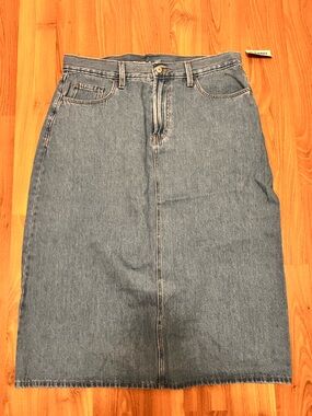 Old Navy Blue Denim Midi Skirt